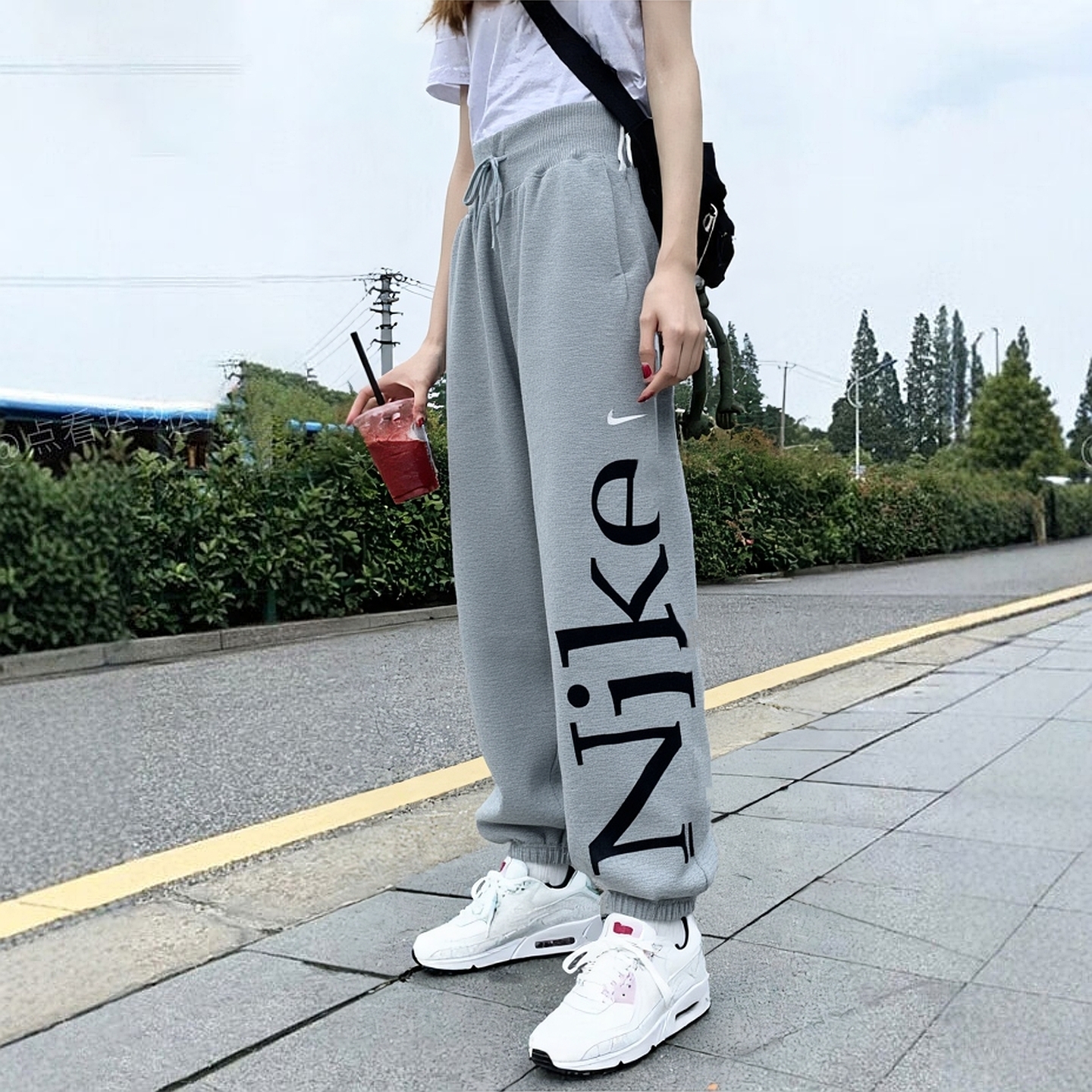 耐克官方正品加绒女裤小脚运动裤