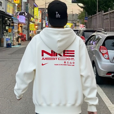 耐克官方正品加绒连帽卫衣男外套