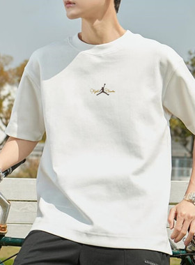 Jordan短袖耐克正品aj休闲半袖宽松休闲男旅行纯棉运动T恤IF0381