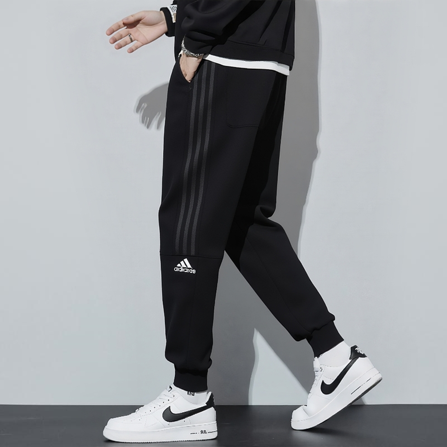 阿迪达斯秋季休闲卫裤男士新款季潮流宽松束脚运动长裤收口篮球裤