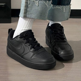 黑色女鞋Nike耐克鞋子正品低帮板鞋新款运动鞋简版空军一号休闲鞋