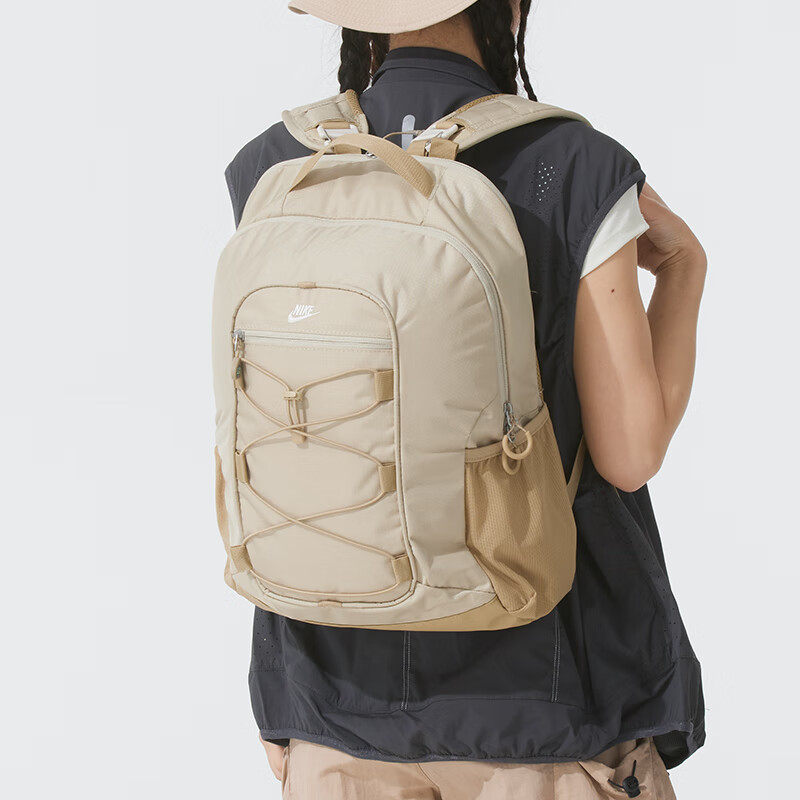 耐克学生书包大容量登山包卡其色旅行包休闲运动包双肩背包HJ8231