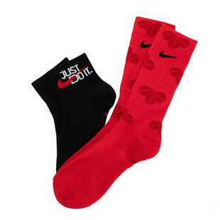 Nike耐克官方正品红色袜子男女情侣运动袜耐磨长袜针织棉袜高筒袜