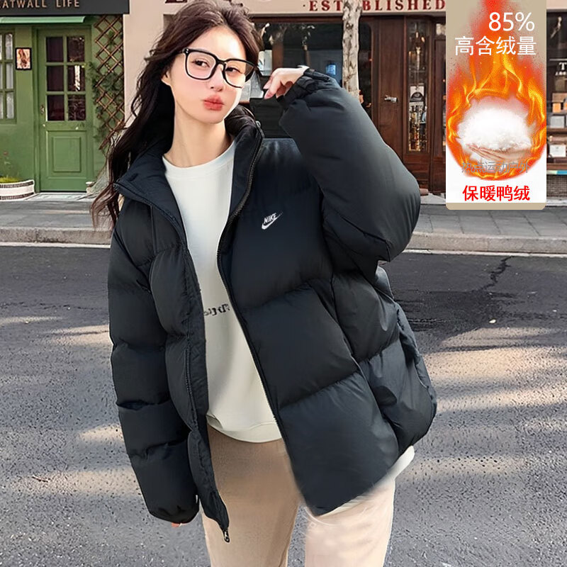 Nike耐克情侣羽绒服冬季新款保暖厚棉服防水运动外套男女立领夹克