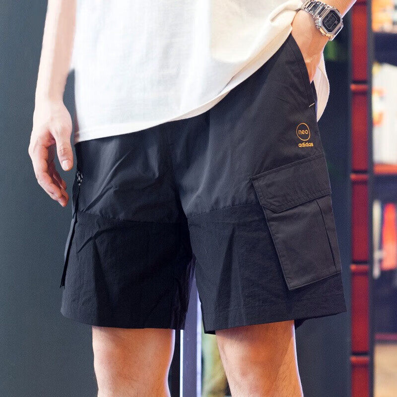 阿迪达斯短裤男夏季新款梭织运动裤透气沙滩裤男士五分裤工装裤男