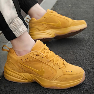 Nike耐克男鞋AIR ZOOM全掌气垫鞋男士老爹鞋复古小麦色休闲运动鞋
