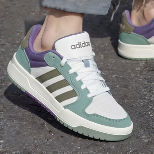 阿迪达斯男女鞋夏季新款低帮复古撞色小白鞋情侣麂皮篮球休闲男鞋