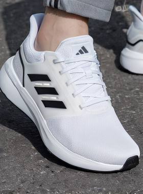 阿迪达斯白色男女鞋夏季新款透气网面轻便运动缓震Eq19 Run跑步鞋