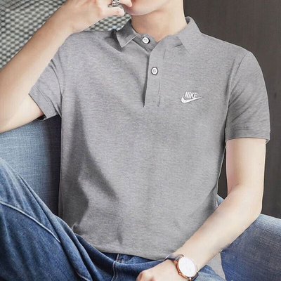 耐克短袖男2025春季款宽松灰色商务休闲polo衫运动透气T恤FN3895