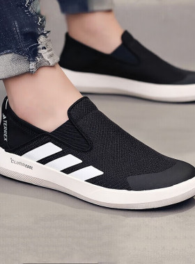 阿迪达斯一脚蹬男鞋夏季新款户外徒步运动鞋透气懒人溯溪鞋JI3502