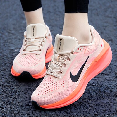 耐克粉色女鞋厚底透气跑步运动鞋