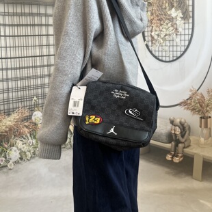 Jordan乔丹正品单肩包皮面斜挎包AJ运动包新款男包女包旅行休闲包