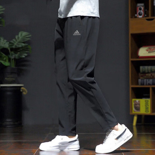 阿迪达斯冰丝男裤夏季运动裤跑步健身直筒小脚休闲裤透气速干长裤