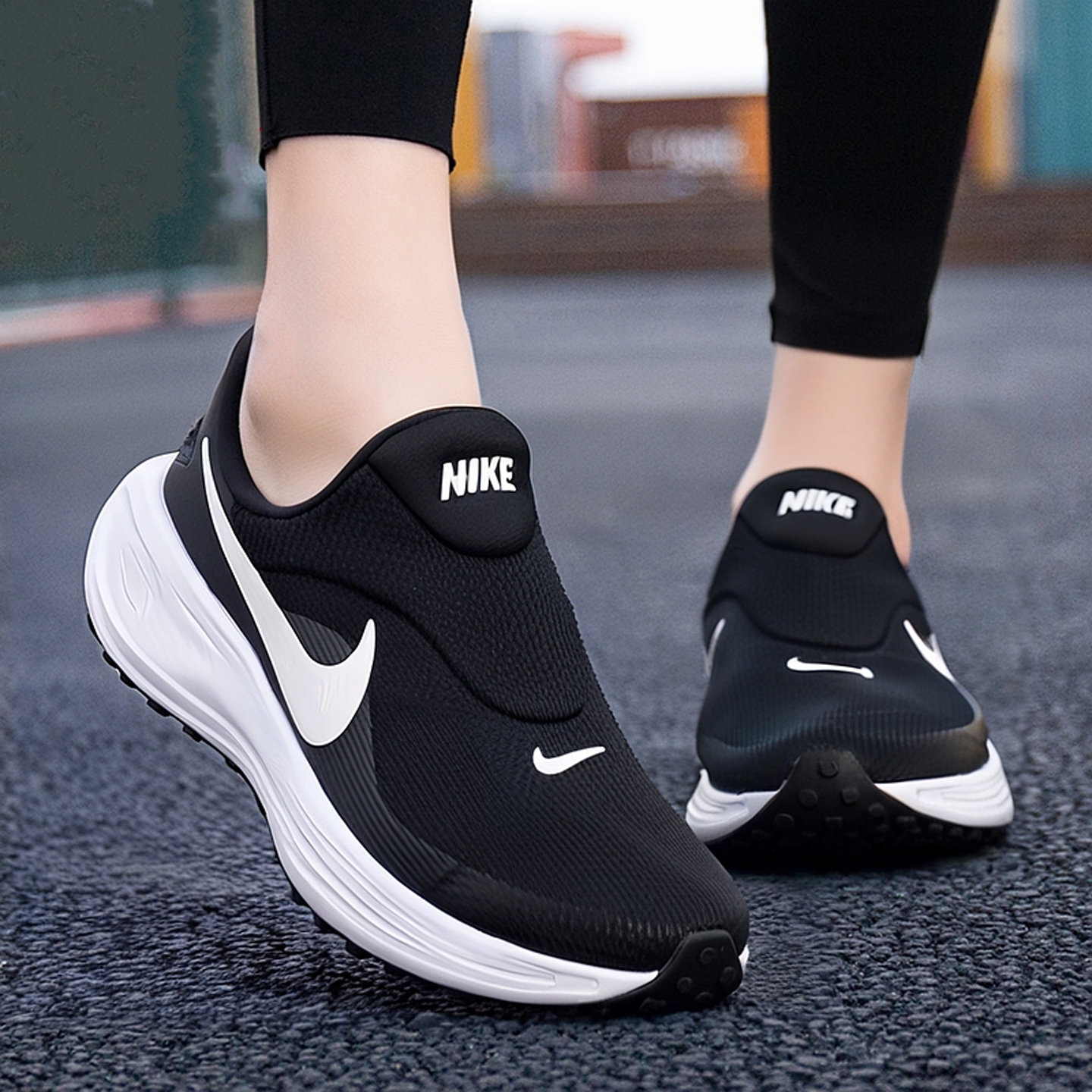 Nike耐克一脚蹬易穿脱跑步鞋女鞋新款Revolution 8休闲耐磨运动鞋