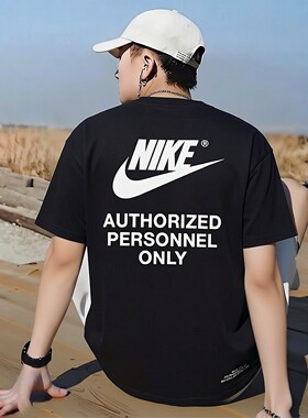 Nike耐克正品黑色短袖纯棉男士T恤夏季新款健身上衣训练运动半袖