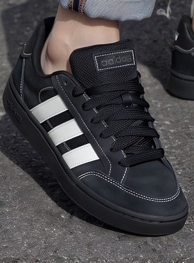 阿迪达斯男鞋春季新款黑色网球面包休闲低帮GC ALPHA SK8复古板鞋