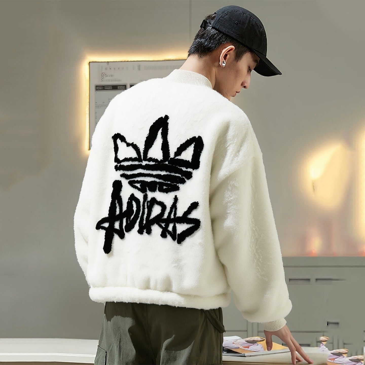 阿迪达斯三叶草仿貂绒外套男冬季新款毛绒加厚复古宽松大码棒球服,运动服/休闲服装,运动茄克/外套,淘宝优惠券,粉丝福利购,淘宝优惠卷