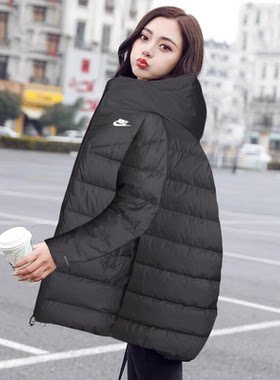 羽绒服外套宽松加厚情侣韩版耐克