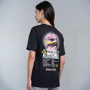 Nike耐克春季新款印花短袖女正品宽松运动T恤纯棉休闲半袖五分袖