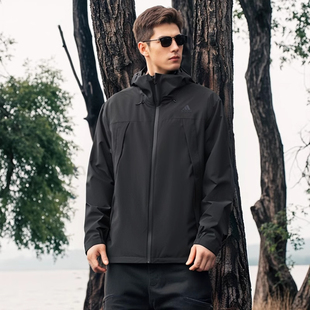 阿迪达斯防风衣男2025春季 梭织户外夹克登山连帽运动服JF0962 新款