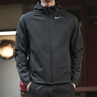 秋季新款外套Nike耐克正品连帽上衣薄款透气运动装男梭织训练夹克