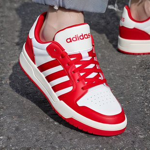 阿迪达斯红色板鞋男女春季新款低帮休闲鞋ENTRAP篮球情侣小白鞋女