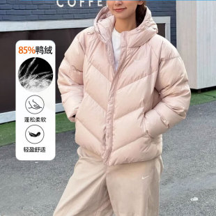 Nike耐克连帽羽绒服正品防水外套女子厚款棉服冬季新款运动服上衣