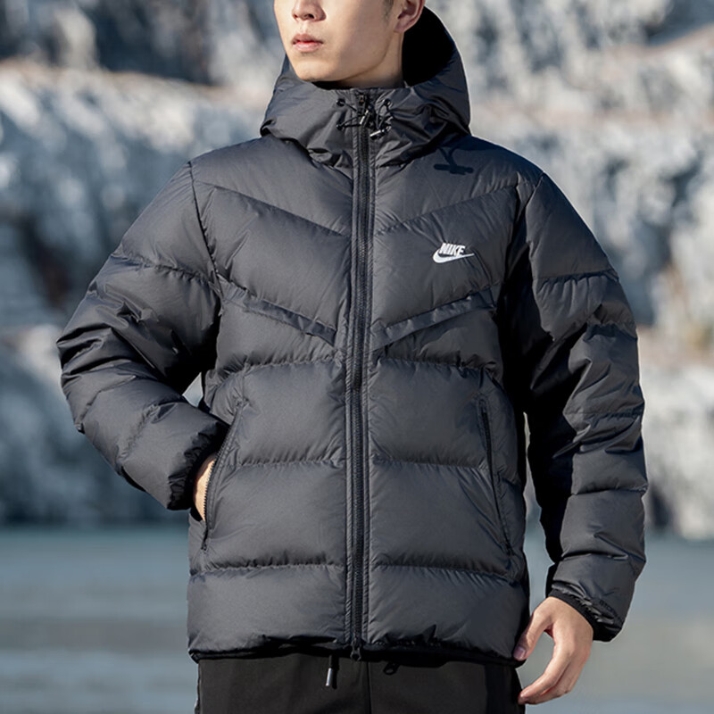 Nike耐克2025年新款保暖羽绒服男子厚款外套正品运动棉服连帽上衣