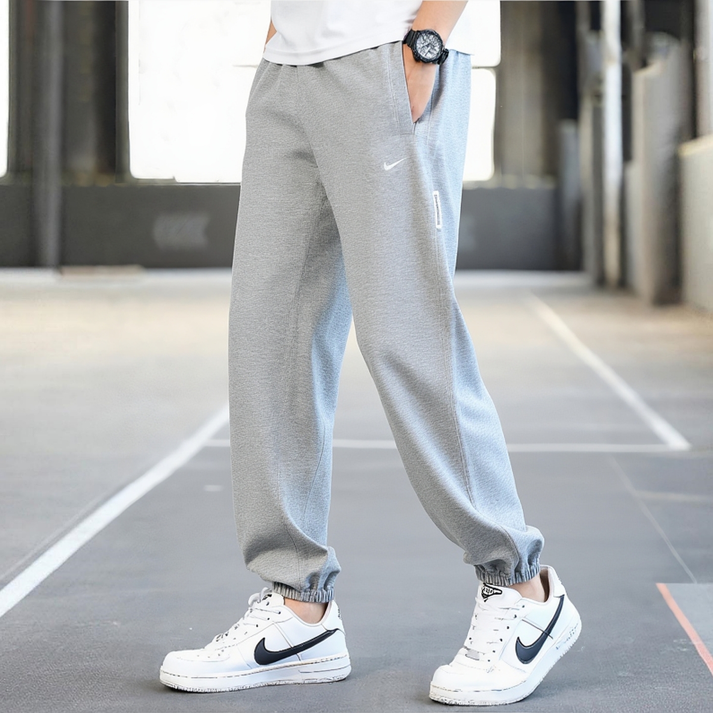 Nike耐克裤子正品灰色长裤速干运动裤2025年新款男款篮球裤小脚裤