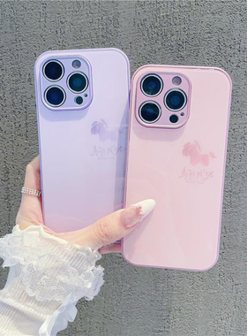 马到成功适用于opporeno15/14/13pro手机壳苹果17新款华为mate60玻璃壳vivox300简约荣耀200防摔nova11女小米