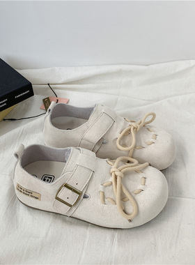 蝴蝶结玛丽珍勃肯鞋子女2026春夏配裙子平底单鞋豆豆鞋远波22129