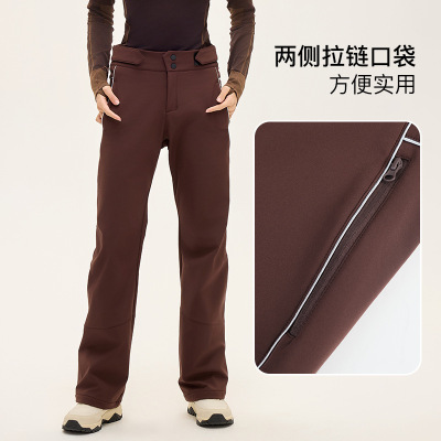 拒水耐造户外工装百搭秋冬加绒保暖运动休闲微喇长裤
