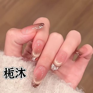 流行 手工定制美甲拆卸穿戴甲显白气质四季 高定设计师 流光