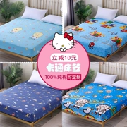 Giường bông đơn mới cotton hoạt hình trải giường trẻ em nệm bảo vệ bao gồm bộ chăn ga gối Simmons bảo vệ - Trang bị Covers