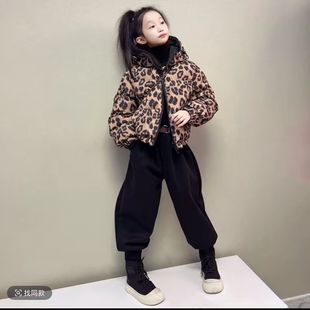 女童冬季羽绒棉服2025新款洋气时髦双面穿中大童连帽短款棉衣外套