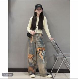 女童短款连帽麻花毛衣2026新款秋儿童个性时尚拉链开衫休闲裤