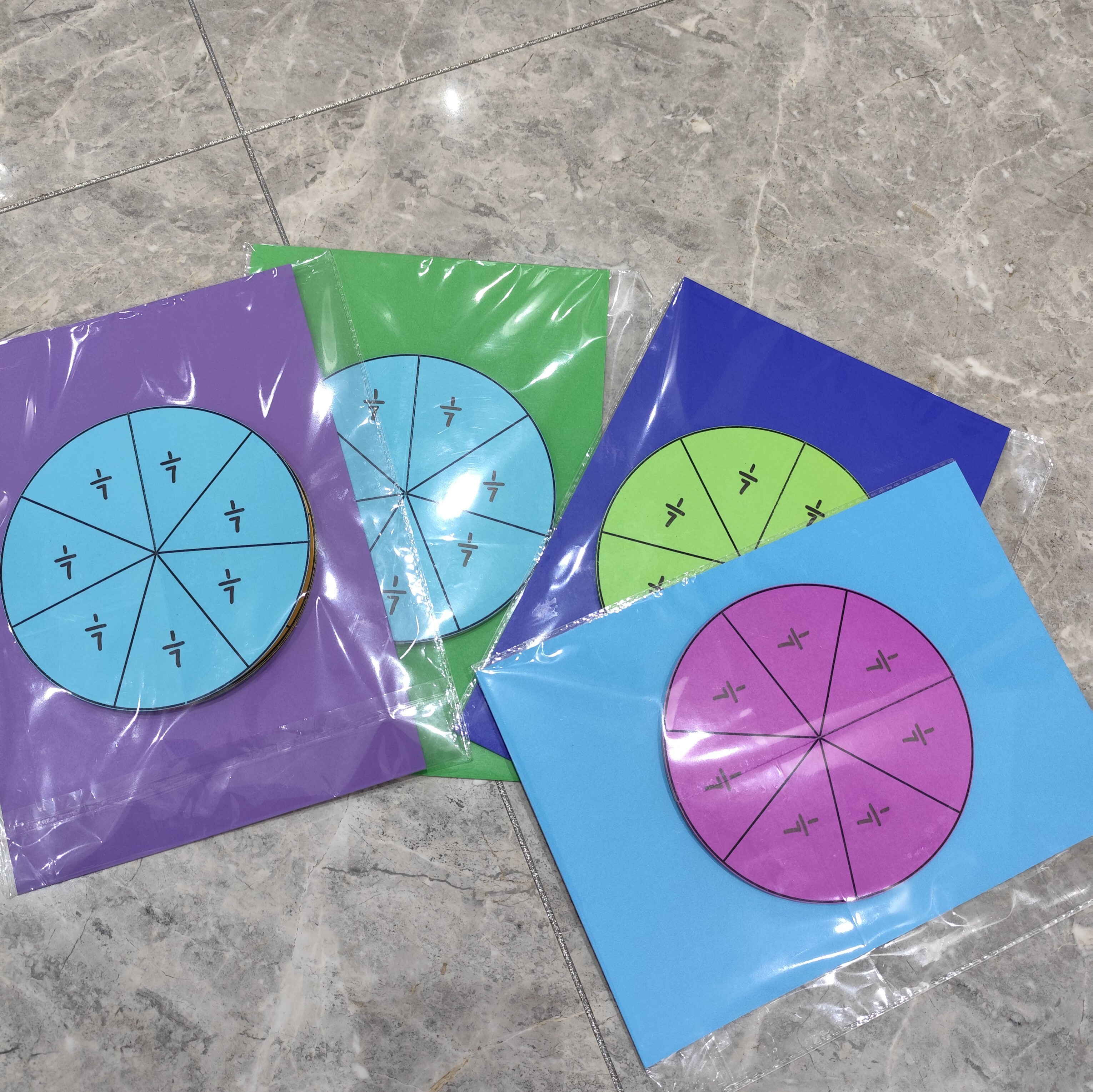 手工制作认识分数自制教具玩具数学分数翻翻乐分数盘成品