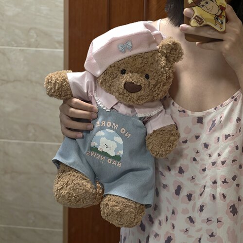 jellycat巴塞罗熊牛仔背带裤
