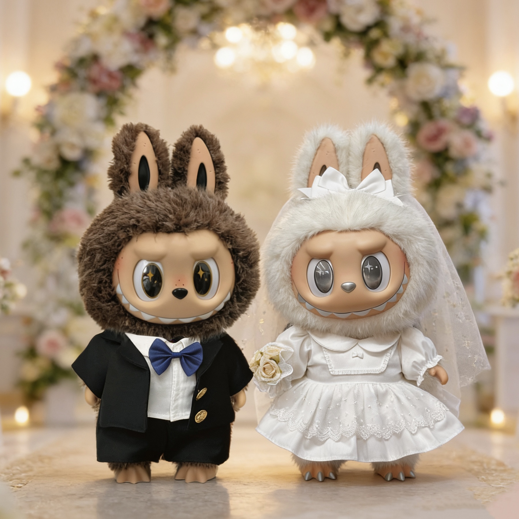 zimomo婚纱西装压床娃娃大首领大天使婚礼labubu拉布布娃衣搪胶