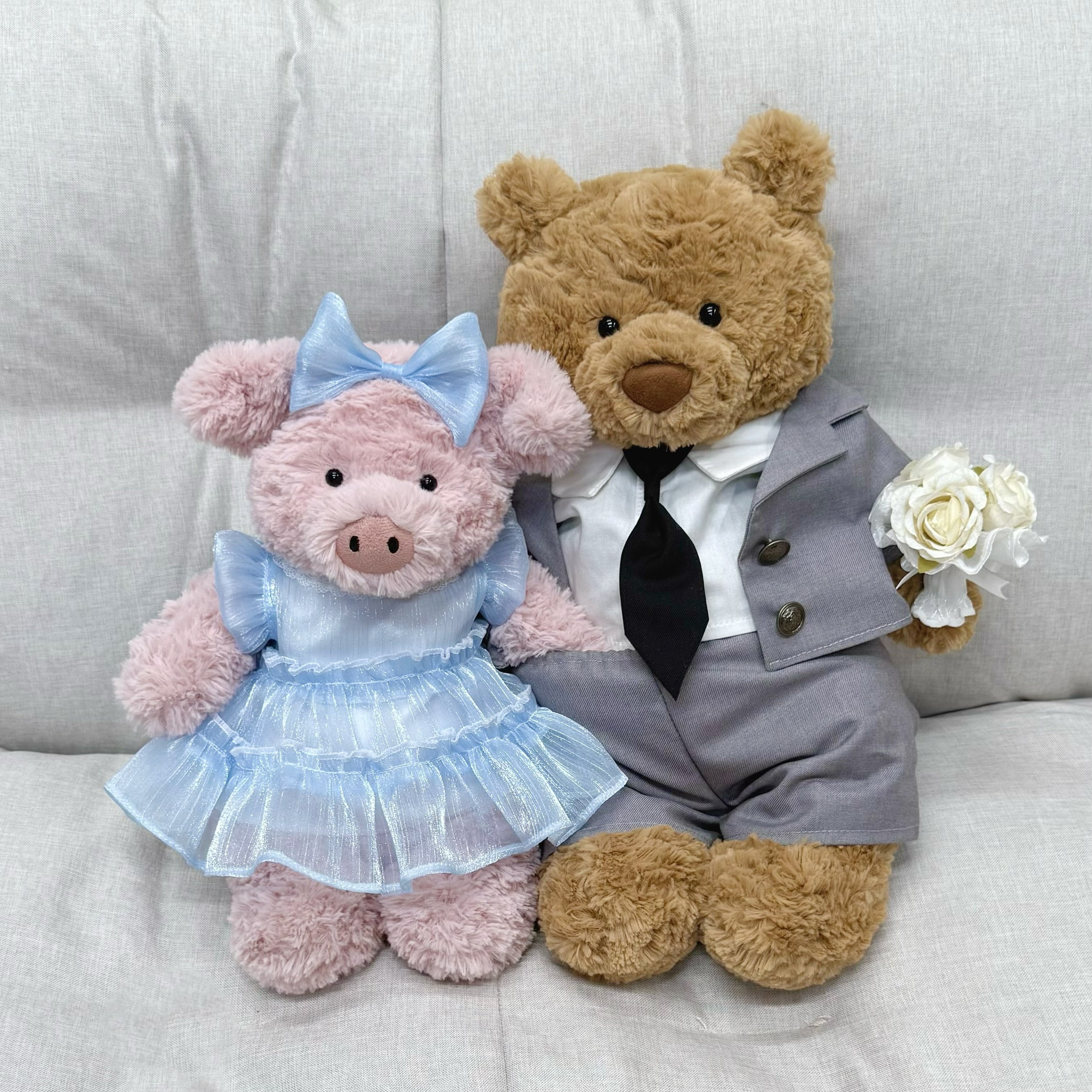 jellycat巴塞罗熊婚纱西装压床衣