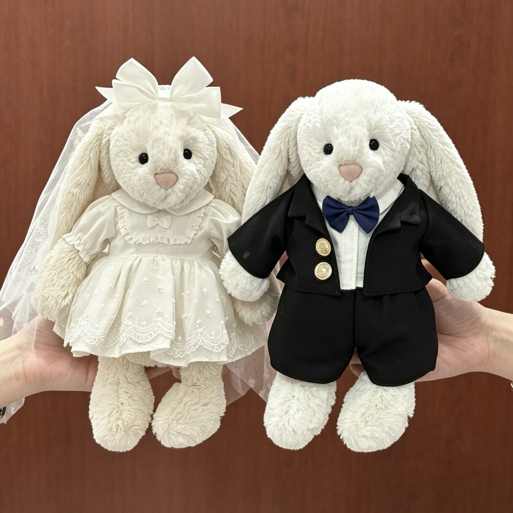 邦尼兔婚纱西装压床娃衣图片
