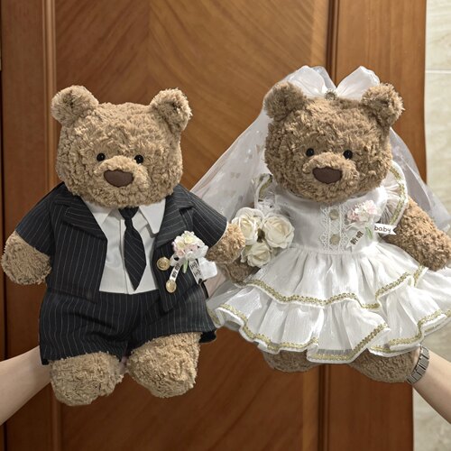 巴塞罗熊娃衣婚礼压床娃娃衣服