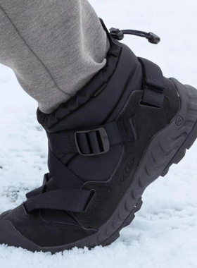 KEEN雪地靴HOODZERRA WP防水透气保暖绑带防滑耐磨缓震登山鞋男士
