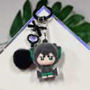 植绒罗小黑战记排排坐钥匙扣手办公仔毛绒包包挂饰爱心送朋友礼物