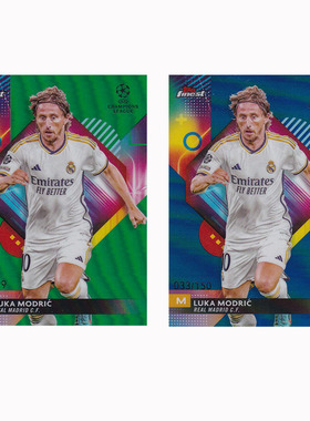球星卡 莫德里奇 99编 绿折 2023-24 Topps finest 欧冠 皇马