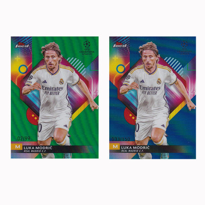 球星卡 莫德里奇 99编 绿折 2023-24 Topps finest 欧冠 皇马