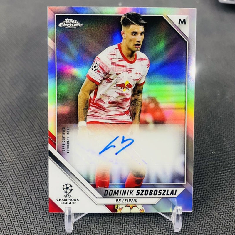 球星卡 索博斯洛伊 签字 银折2021-22 Topps chrome莱比锡 利物浦
