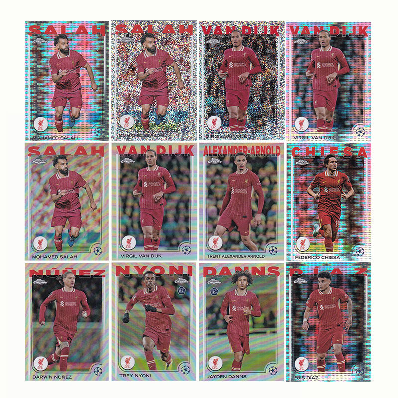 球星卡 萨拉赫 范戴克 阿诺德 银脉冲折 2024-25 Topps 利物浦