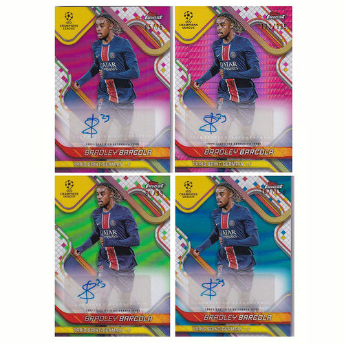 球星卡 巴尔科拉 签字 99编 绿折 2024-25 topps finest 巴黎