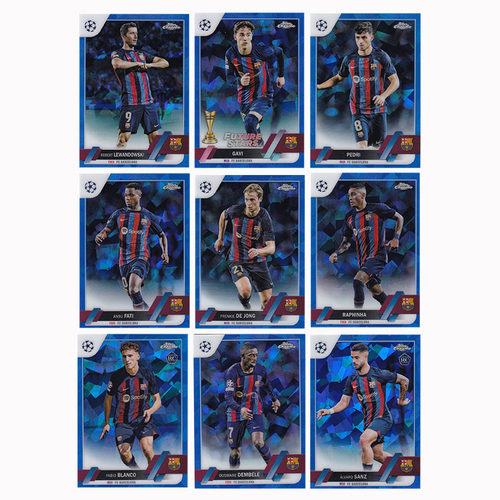 球星卡 蓝碎冰折 2022-23 topps 巴萨罗那 莱万 佩德里 加维 德容
